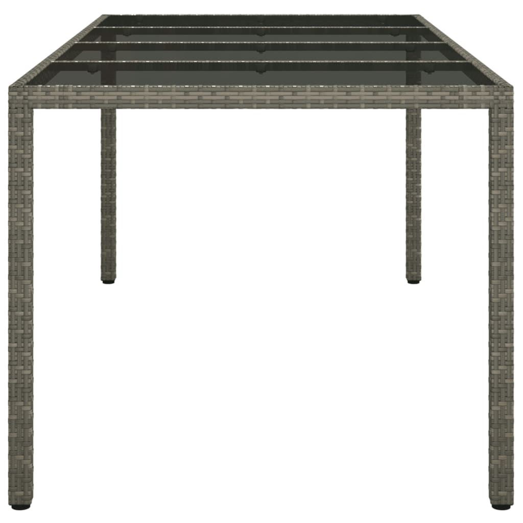 Tuintafel 190x90x75 cm gehard glas poly rattan black