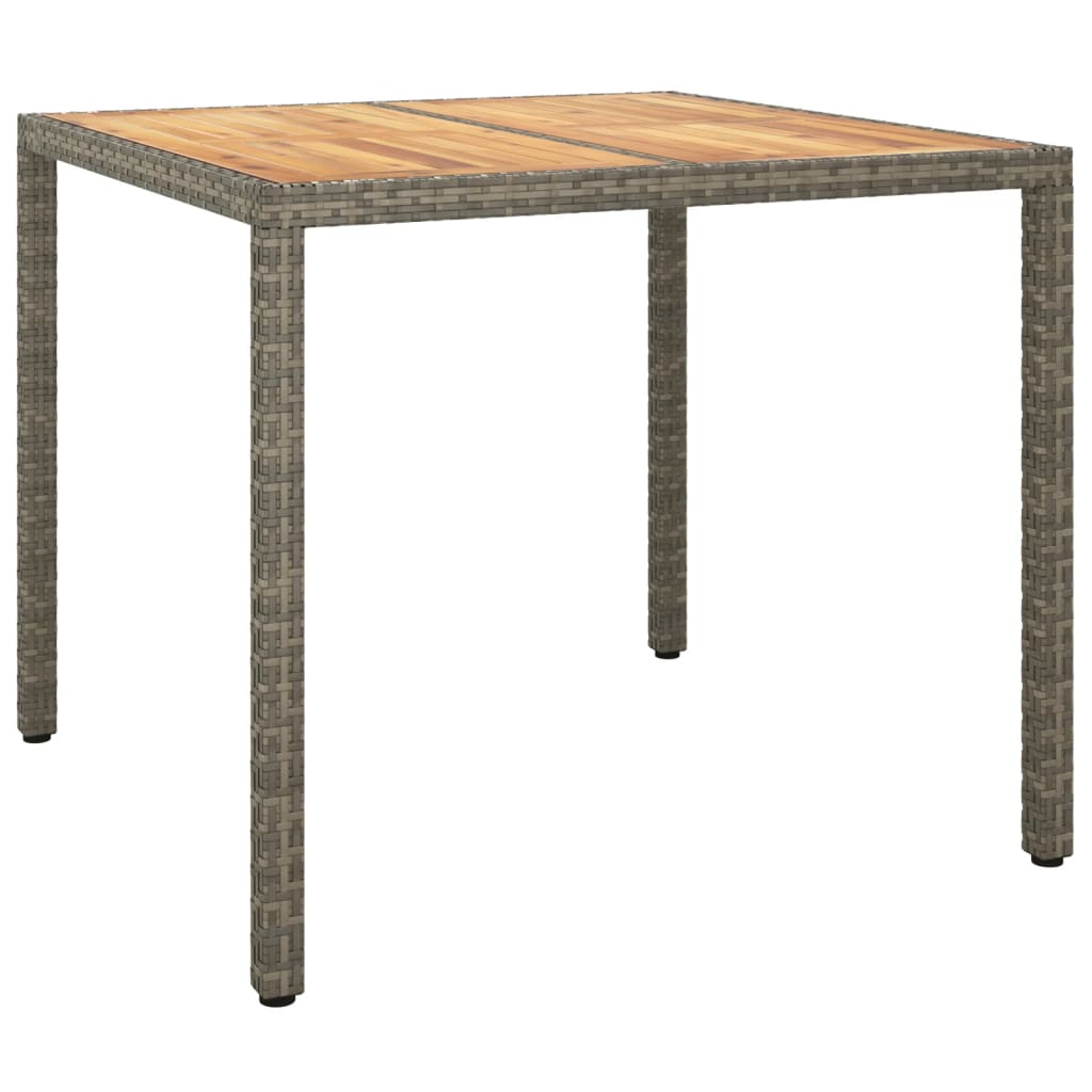 Tuintafel 190x90x75 cm poly rattan en acaciahout