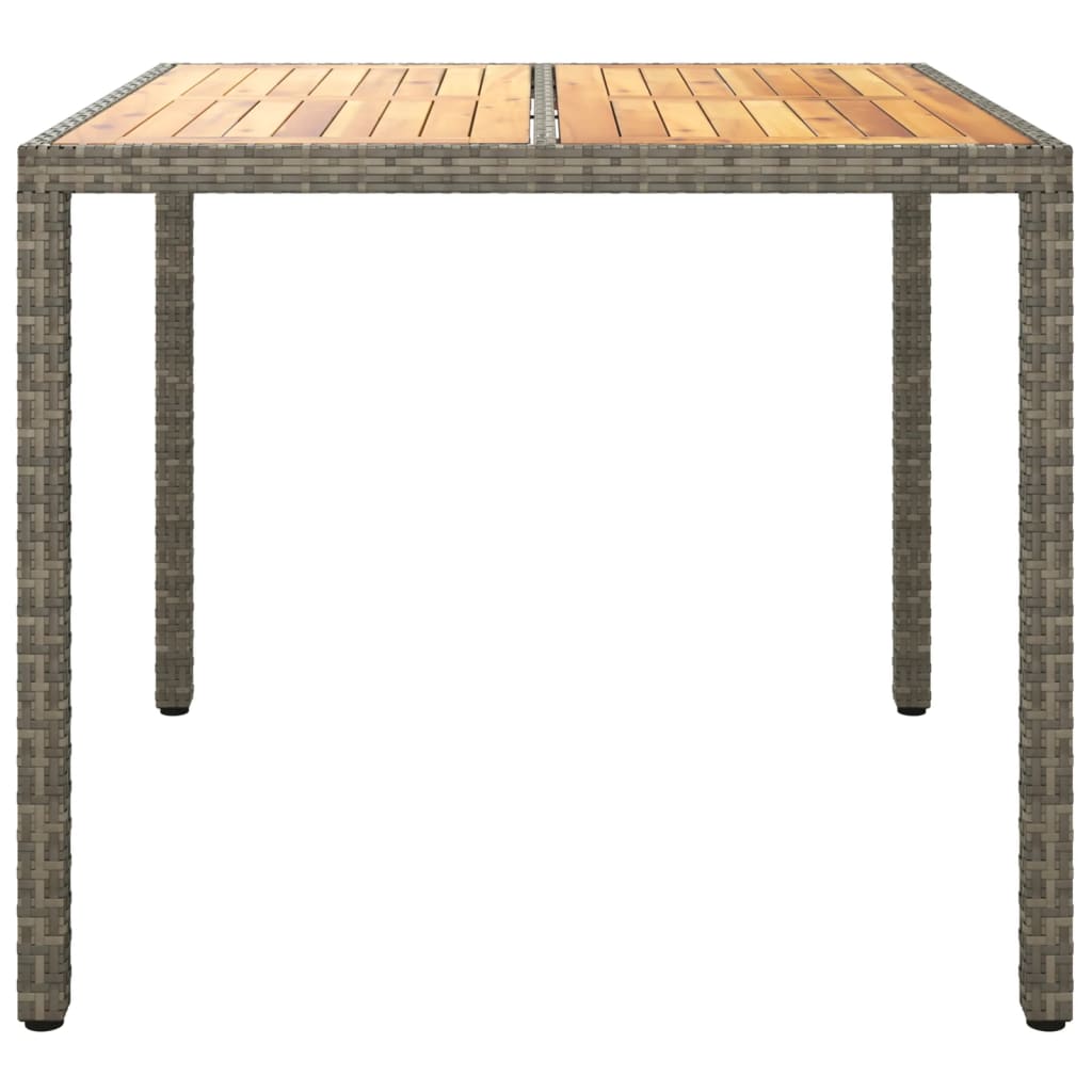 Tuintafel 190x90x75 cm poly rattan en acaciahout