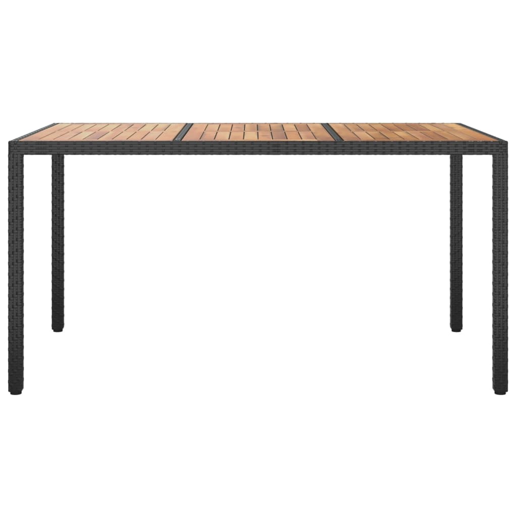 Tuintafel 190x90x75 cm poly rattan en acaciahout