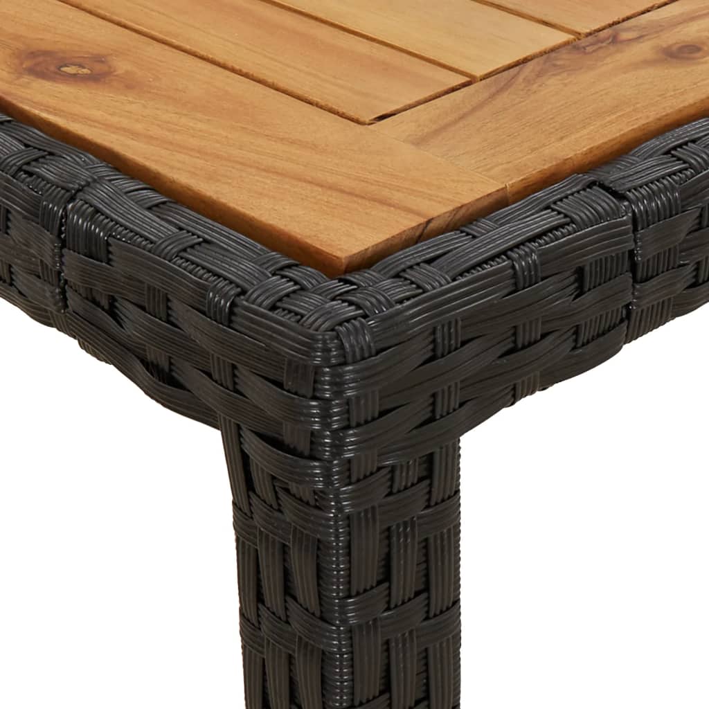 Tuintafel 190x90x75 cm poly rattan en acaciahout