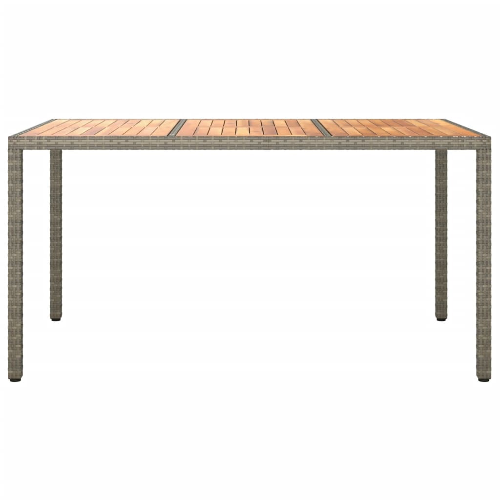 Tuintafel 190x90x75 cm poly rattan en acaciahout