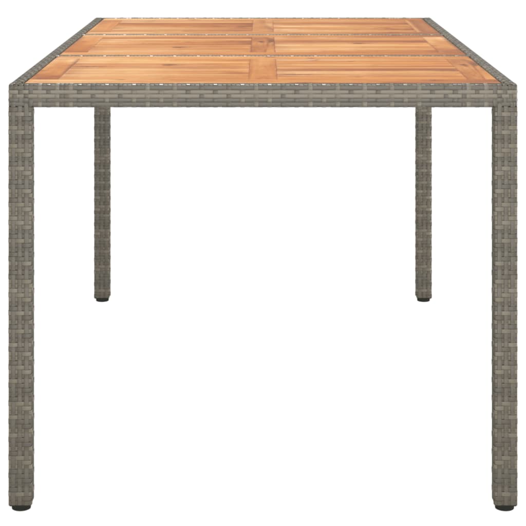 Tuintafel 150x90x75 cm poly rattan en acaciahout zwart