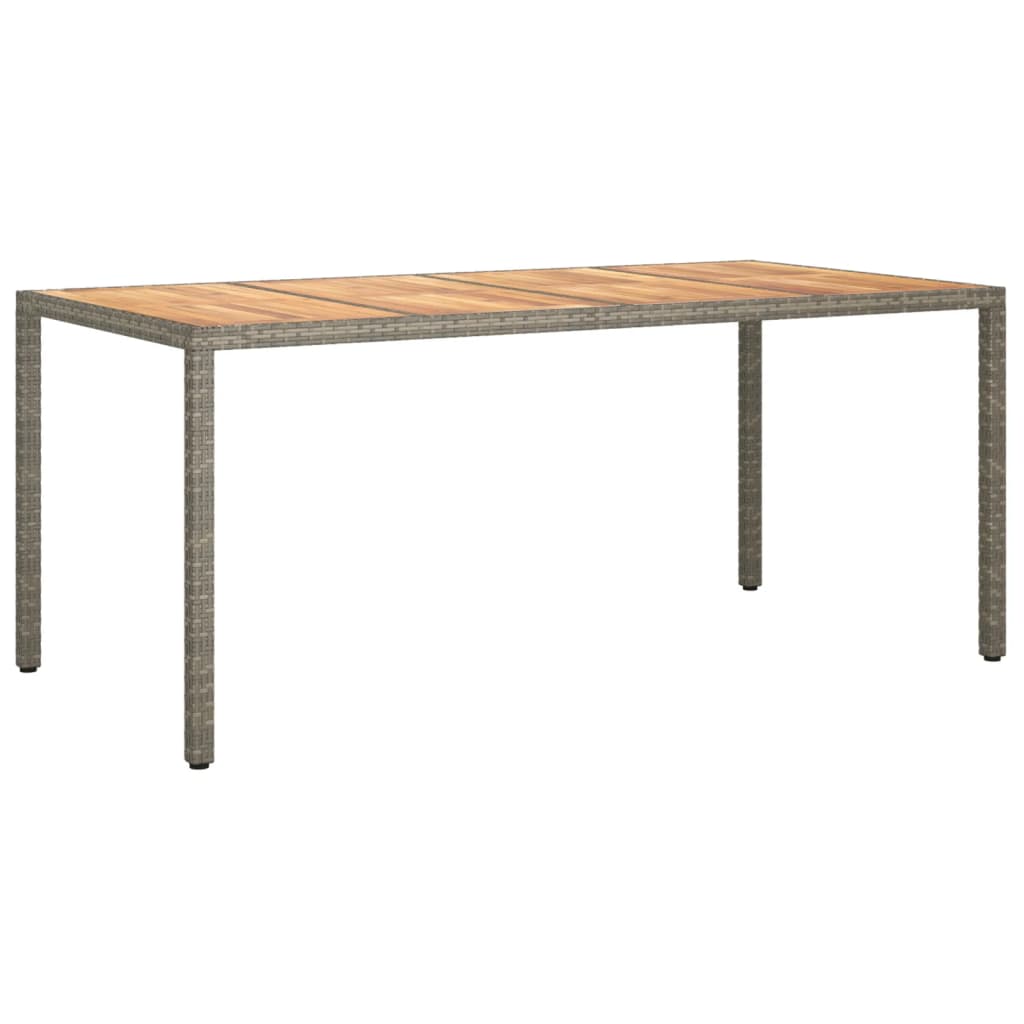 Tuintafel 190x90x75 cm poly rattan en acaciahout