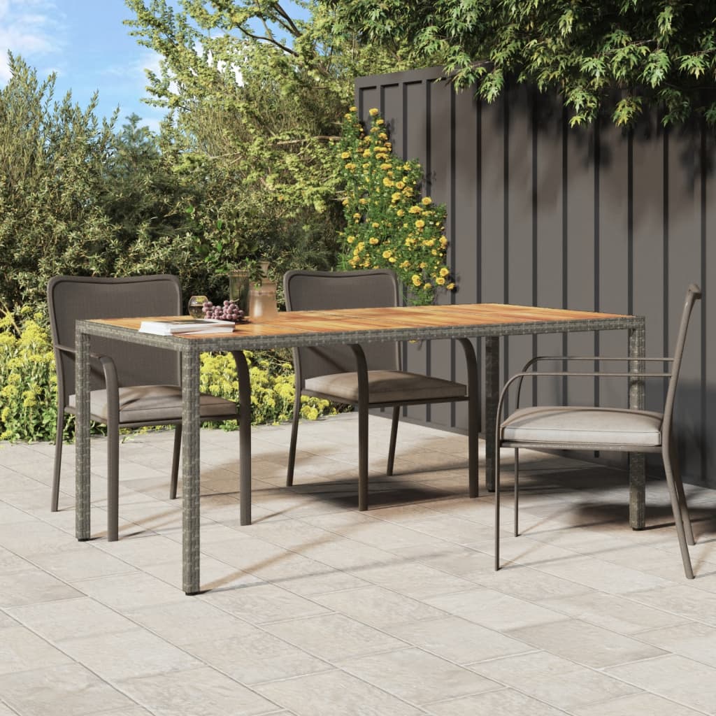 Tuintafel 190x90x75 cm poly rattan en acaciahout