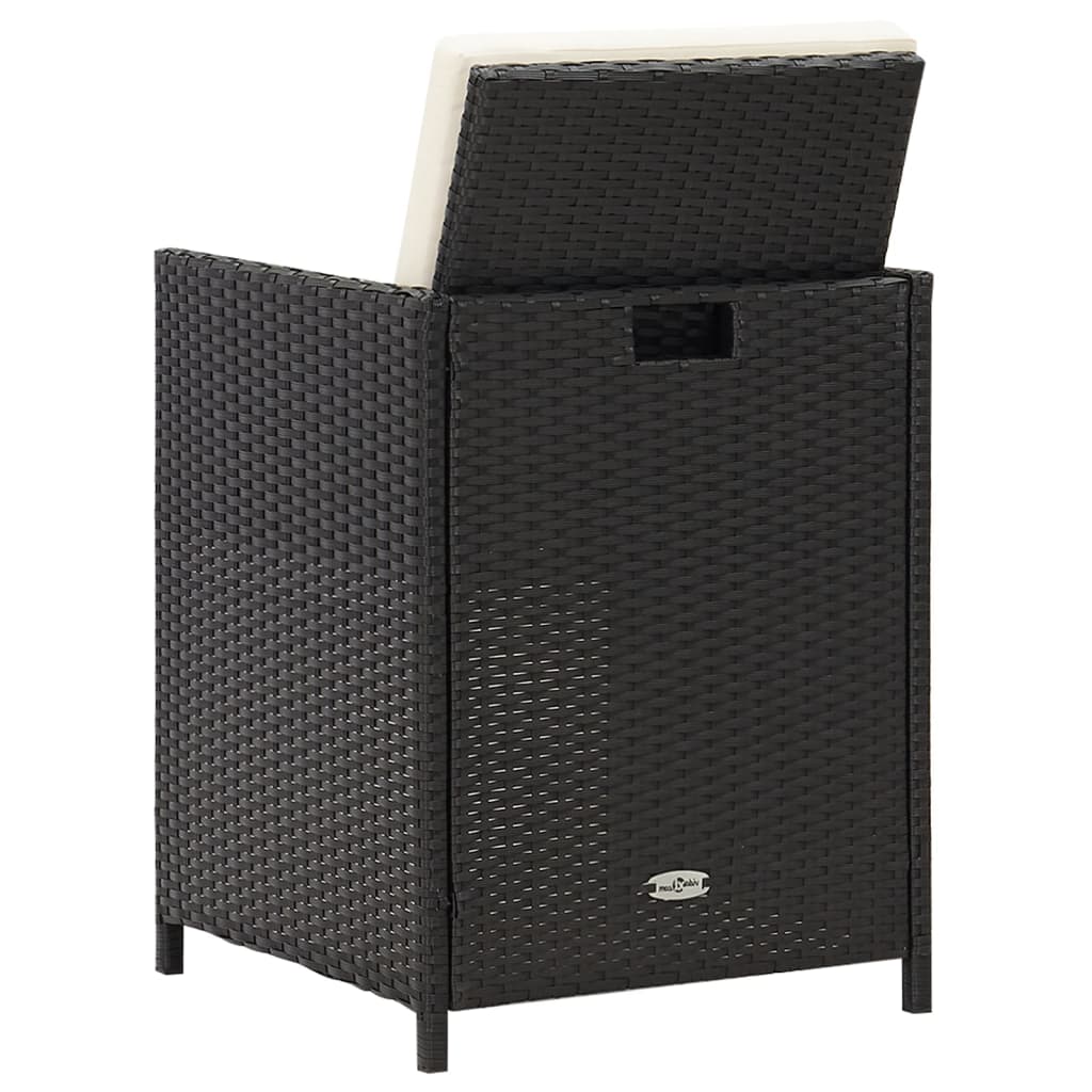 Tuinstoelen 4 st met kussens poly rattan