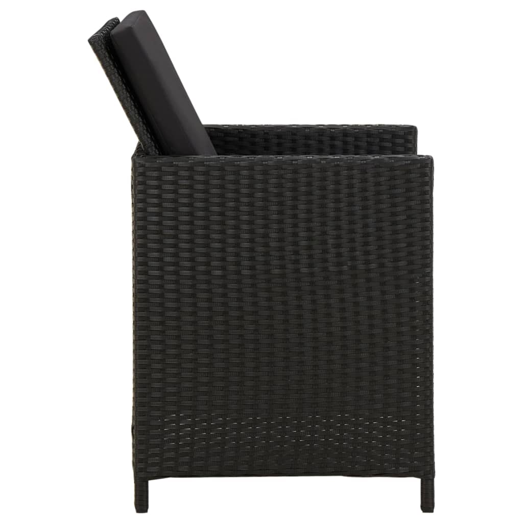 Tuinstoelen 4 st met kussens poly rattan