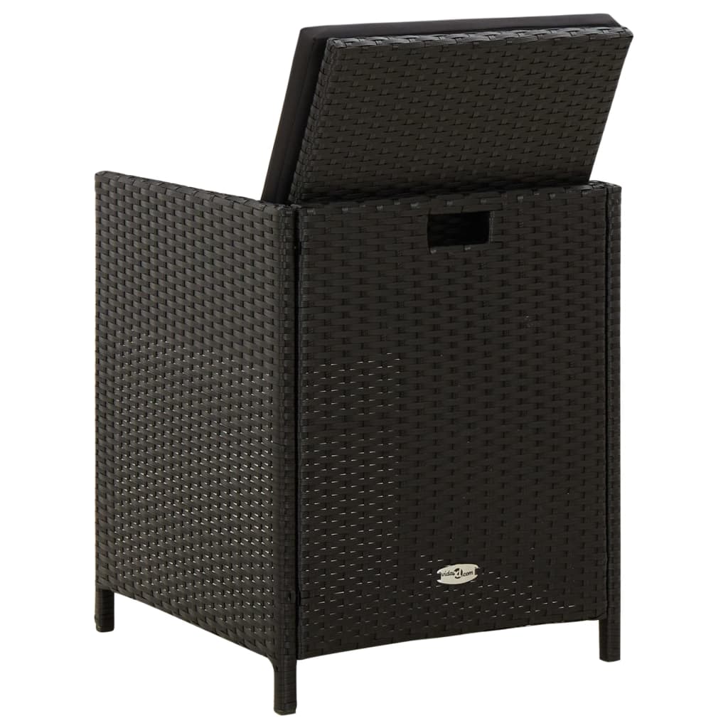 Tuinstoelen 4 st met kussens poly rattan