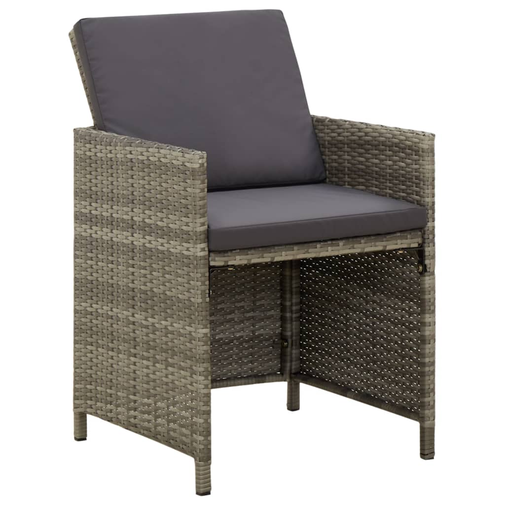 Tuinstoelen 4 st met kussens poly rattan