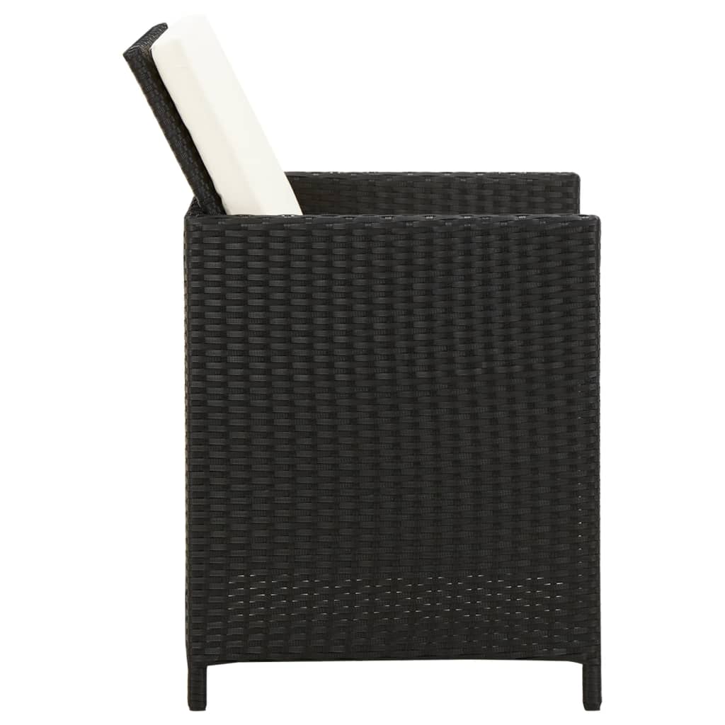 4-delige Tuinstoelen- voetenbankenset poly rattan