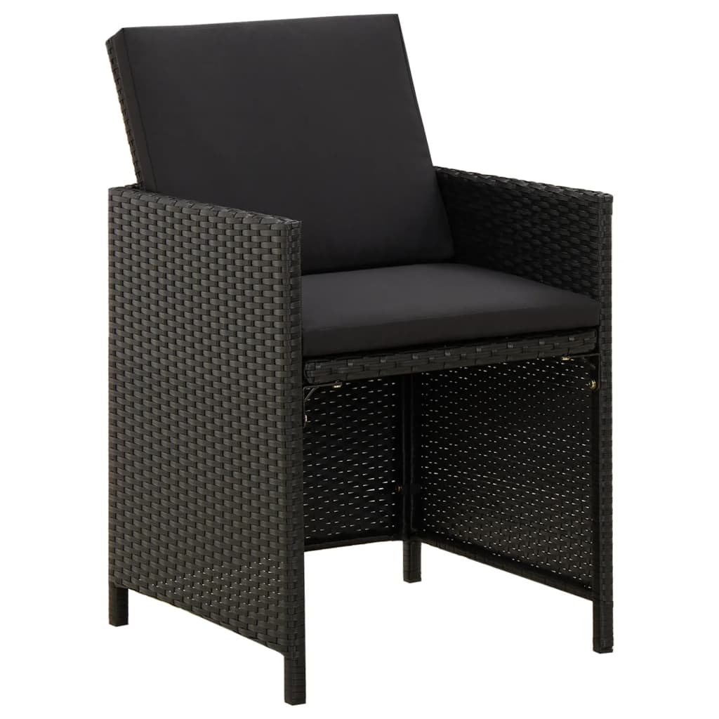 Tuinstoelen 2 st met kussens poly rattan