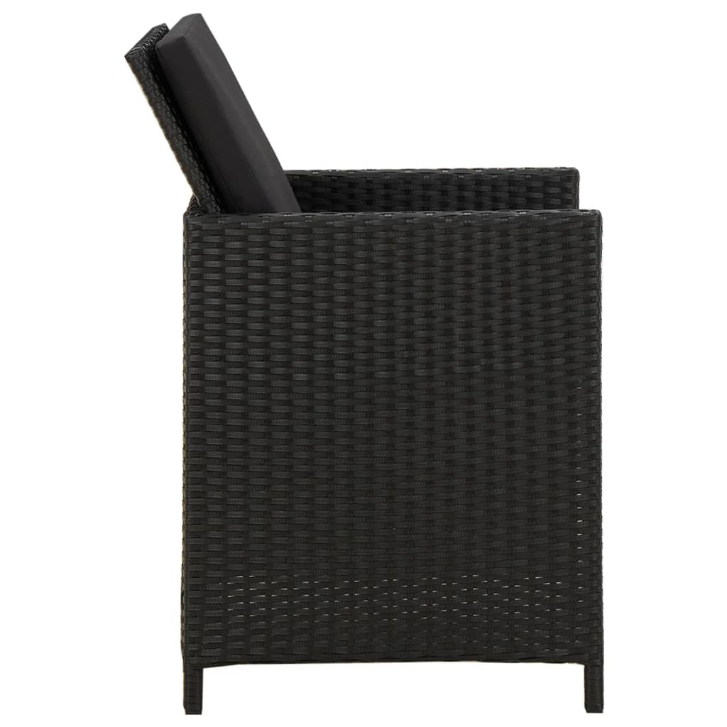 Tuinstoelen 2 st met kussens poly rattan