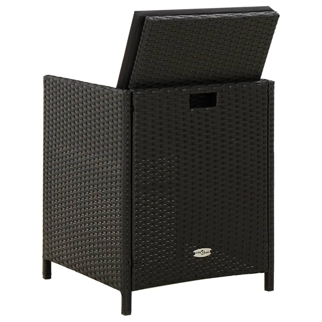 Tuinstoelen 2 st met kussens poly rattan