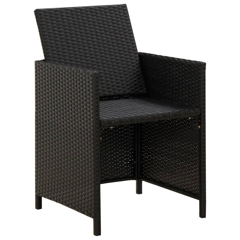 Tuinstoelen 2 st met kussens poly rattan