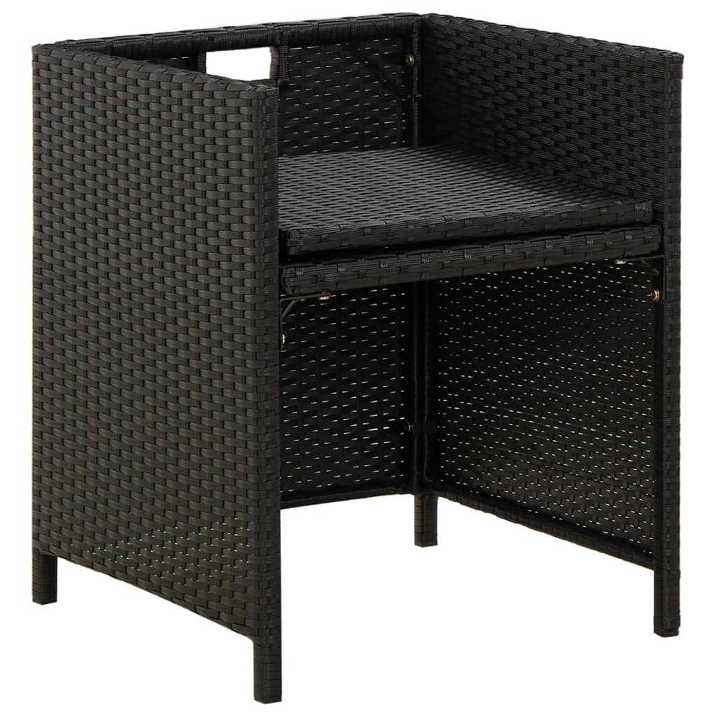 Tuinstoelen 2 st met kussens poly rattan