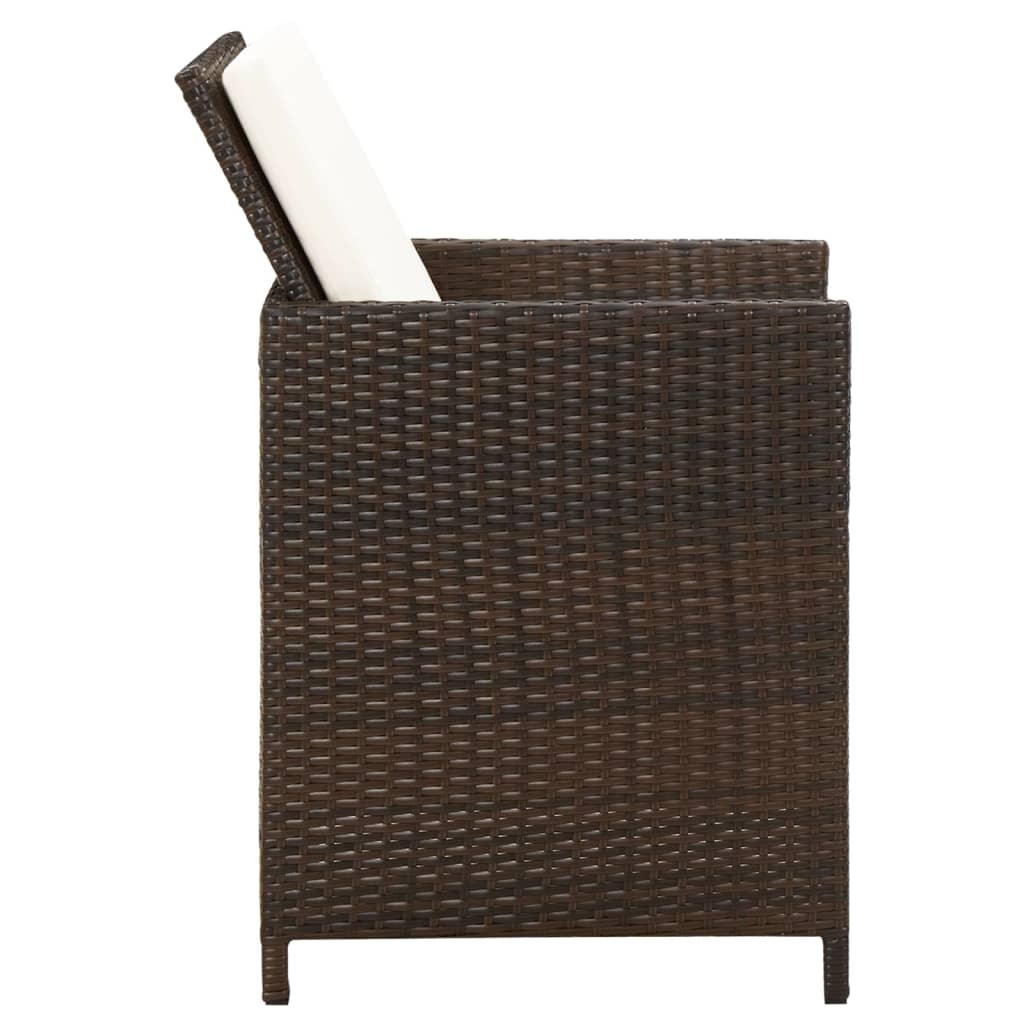 Tuinstoelen 4 st met kussens poly rattan