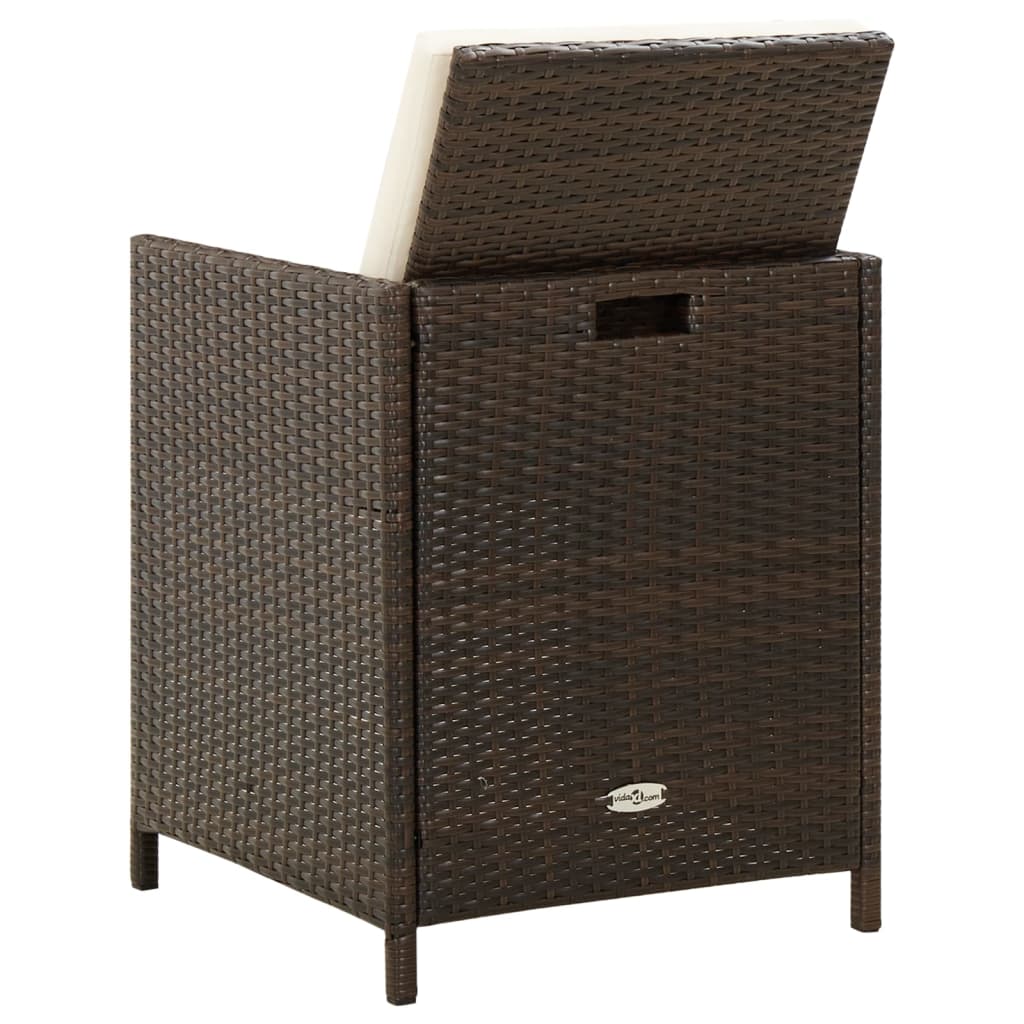 Tuinstoelen 4 st met kussens poly rattan