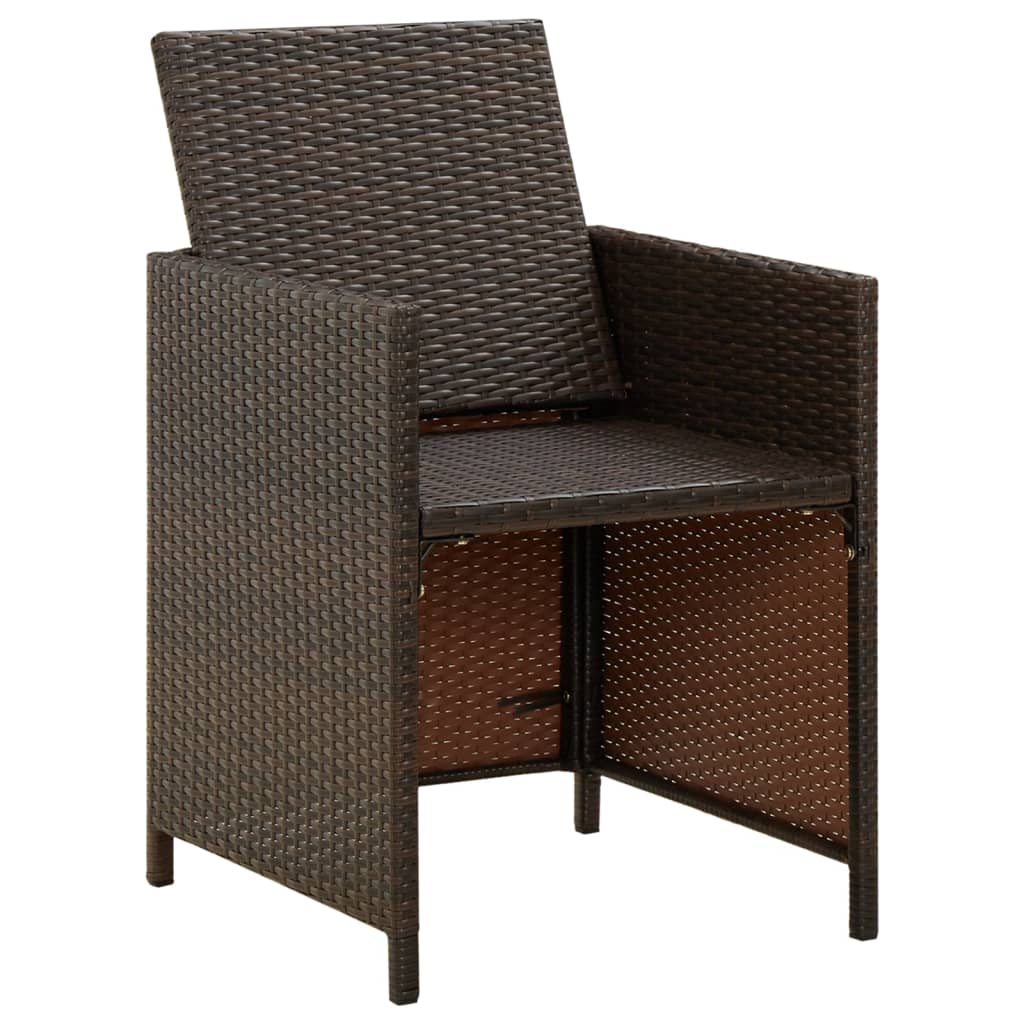 Tuinstoelen 4 st met kussens poly rattan