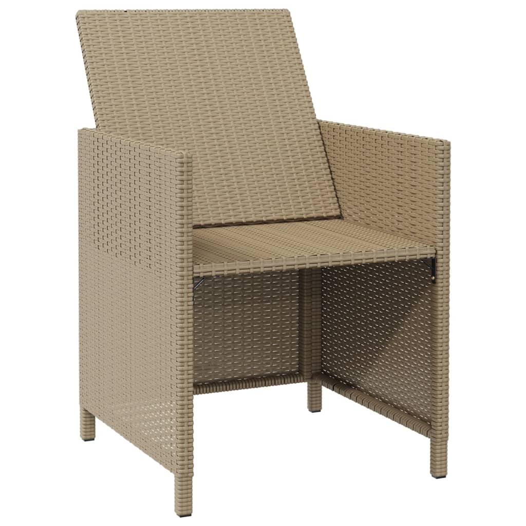 Tuinstoelen 4 st met kussens poly rattan