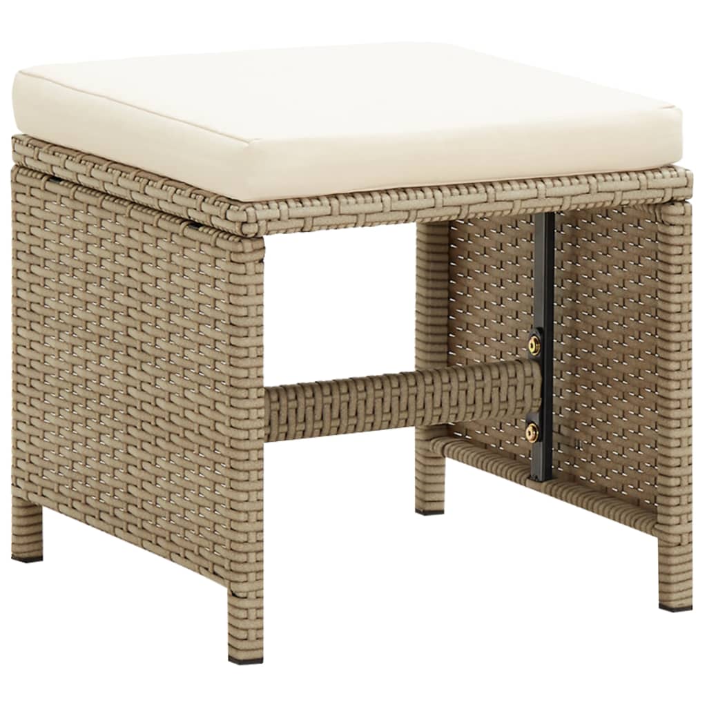 Tuinkrukken 4 st met kussens poly rattan