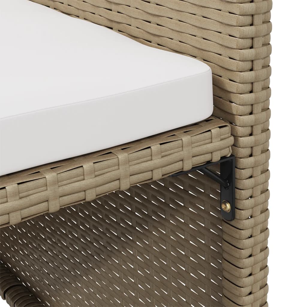 4-delige Tuinstoelen- voetenbankenset poly rattan