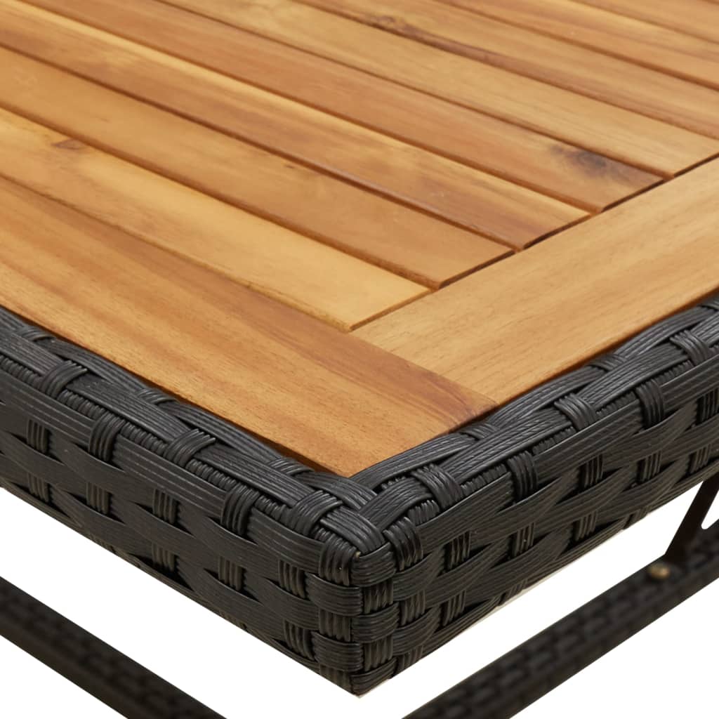 Tuintafel 109x107x74 cm poly rattan en massief acaciahout