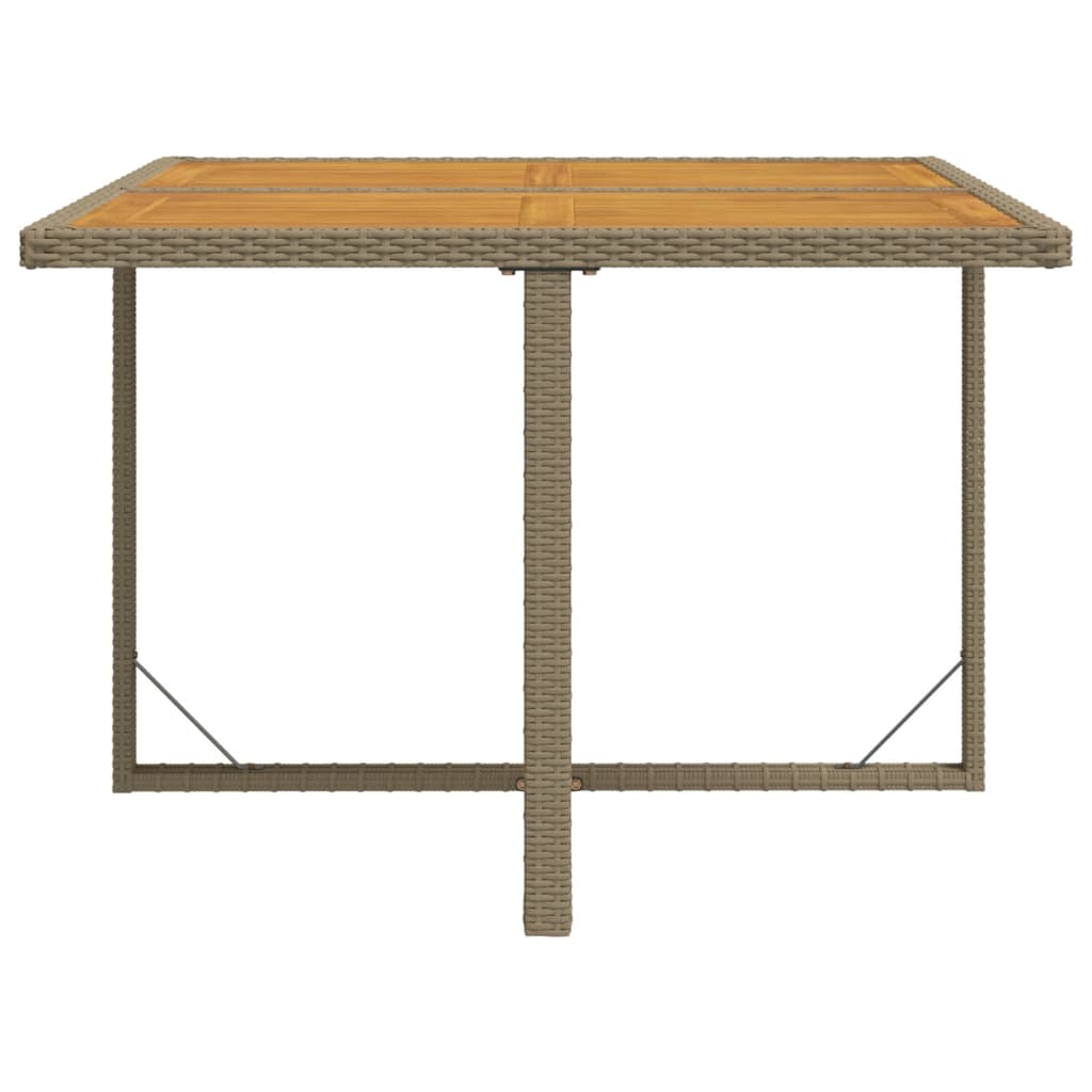 Tuintafel 109x107x74 cm poly rattan en massief acaciahout