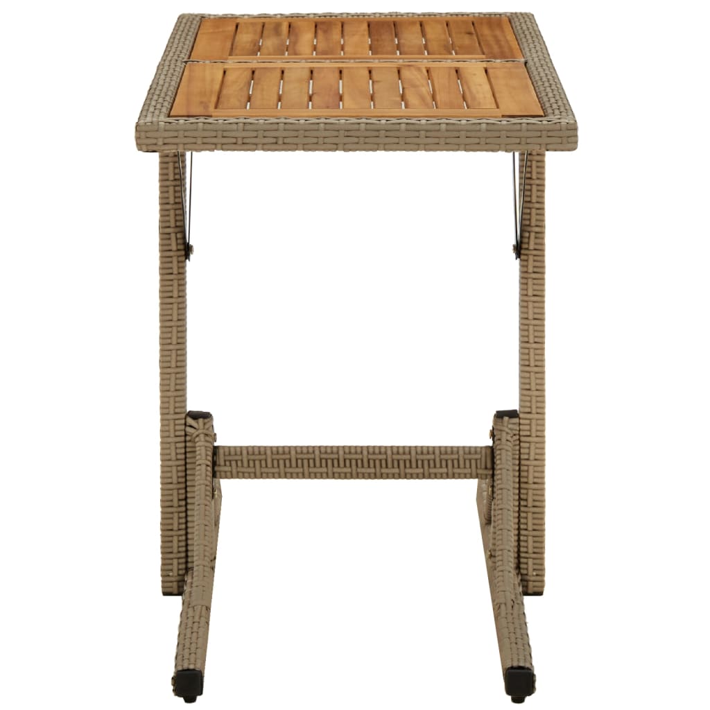 Tuintafel massief acaciahout poly rattan