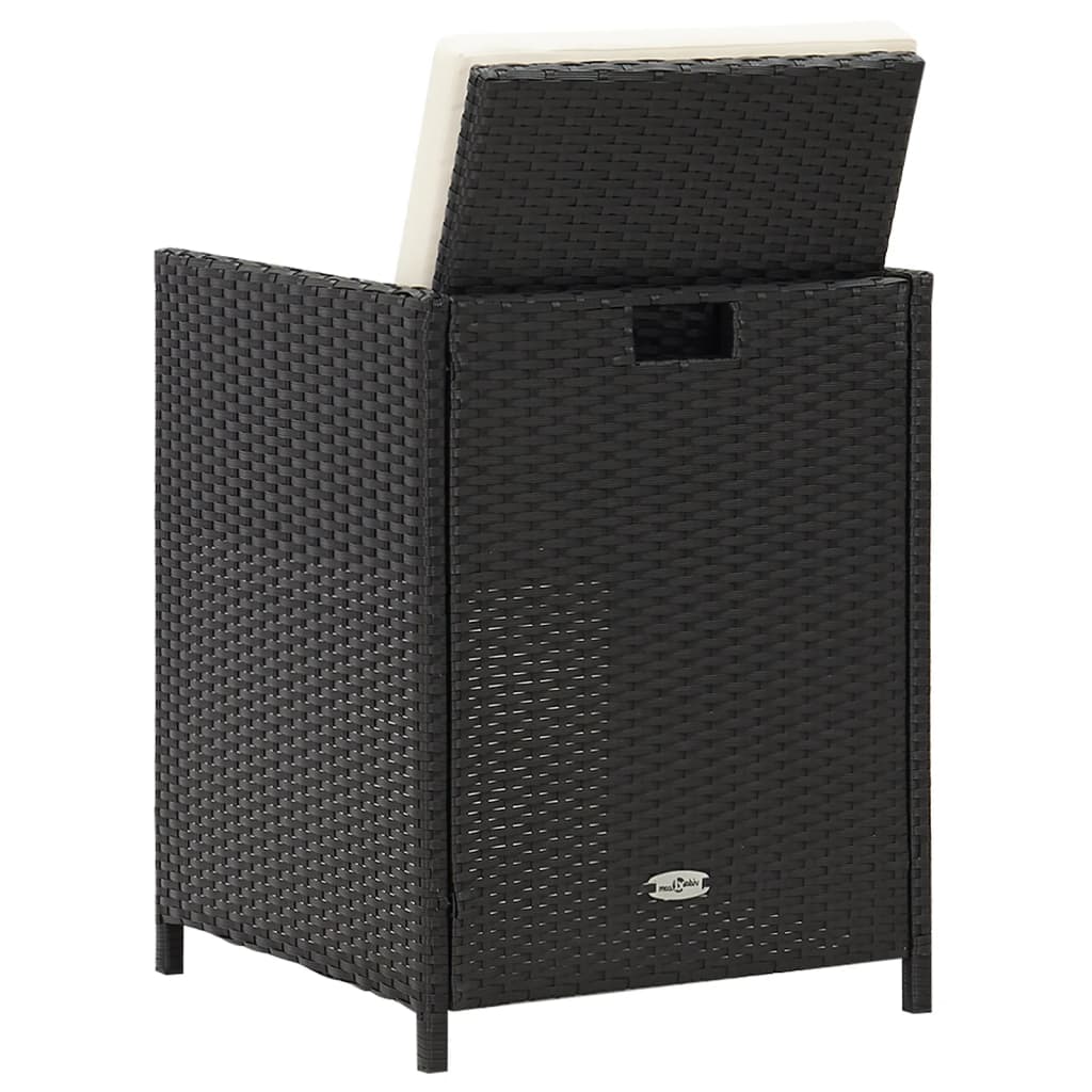 Tuinstoelen met kussens 4 st poly rattan