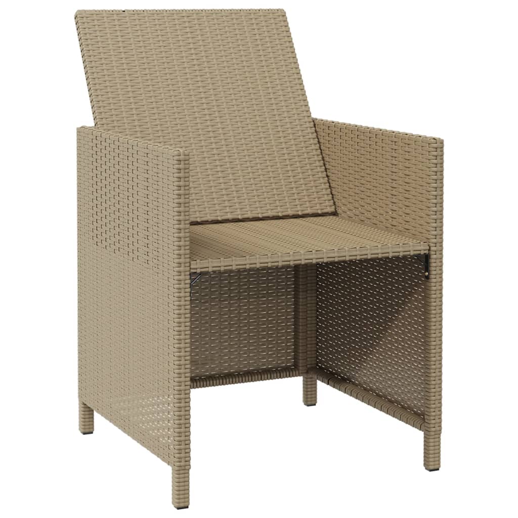 Tuinstoelen met kussens 4 st poly rattan