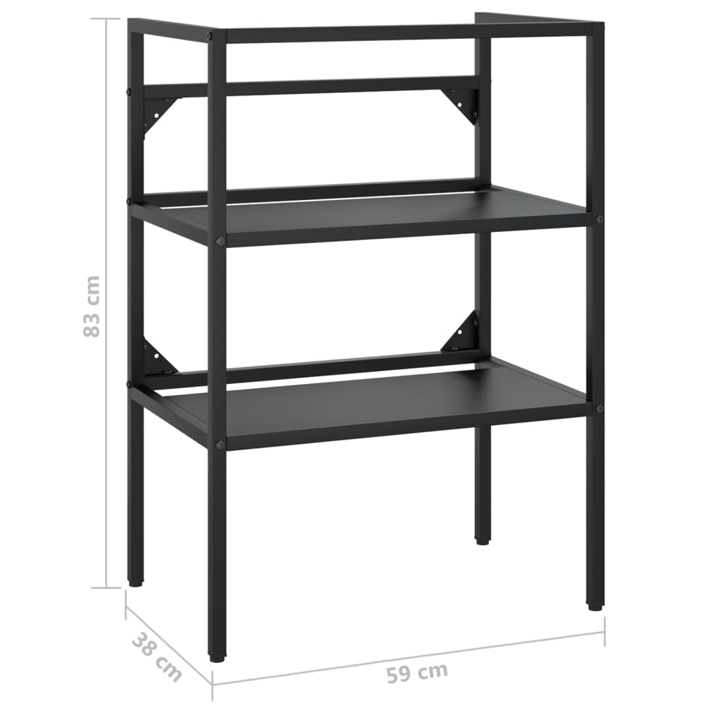 Wastafelframe 59x38x83 cm ijzer zwart