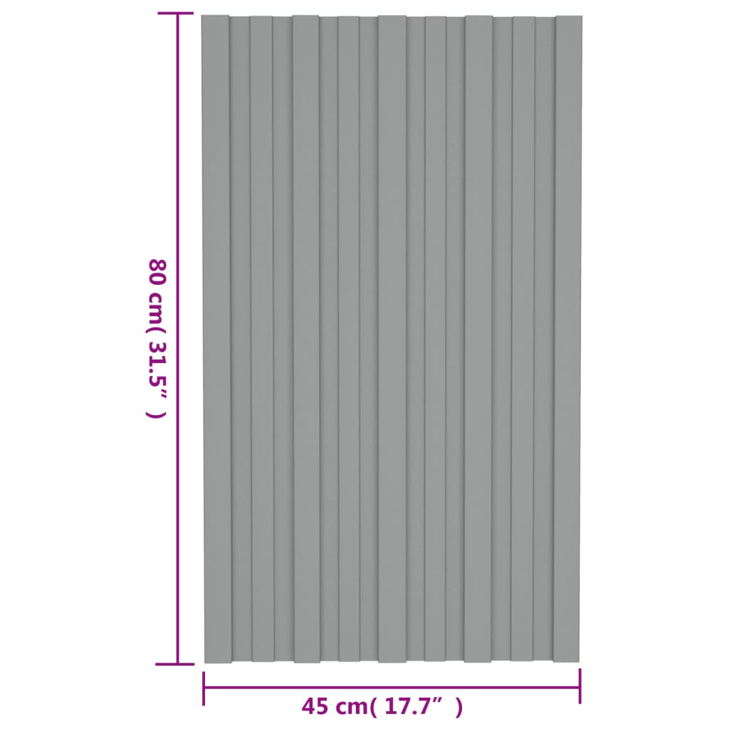 Dakpanelen 12 st 100x45 cm gegalvaniseerd staal