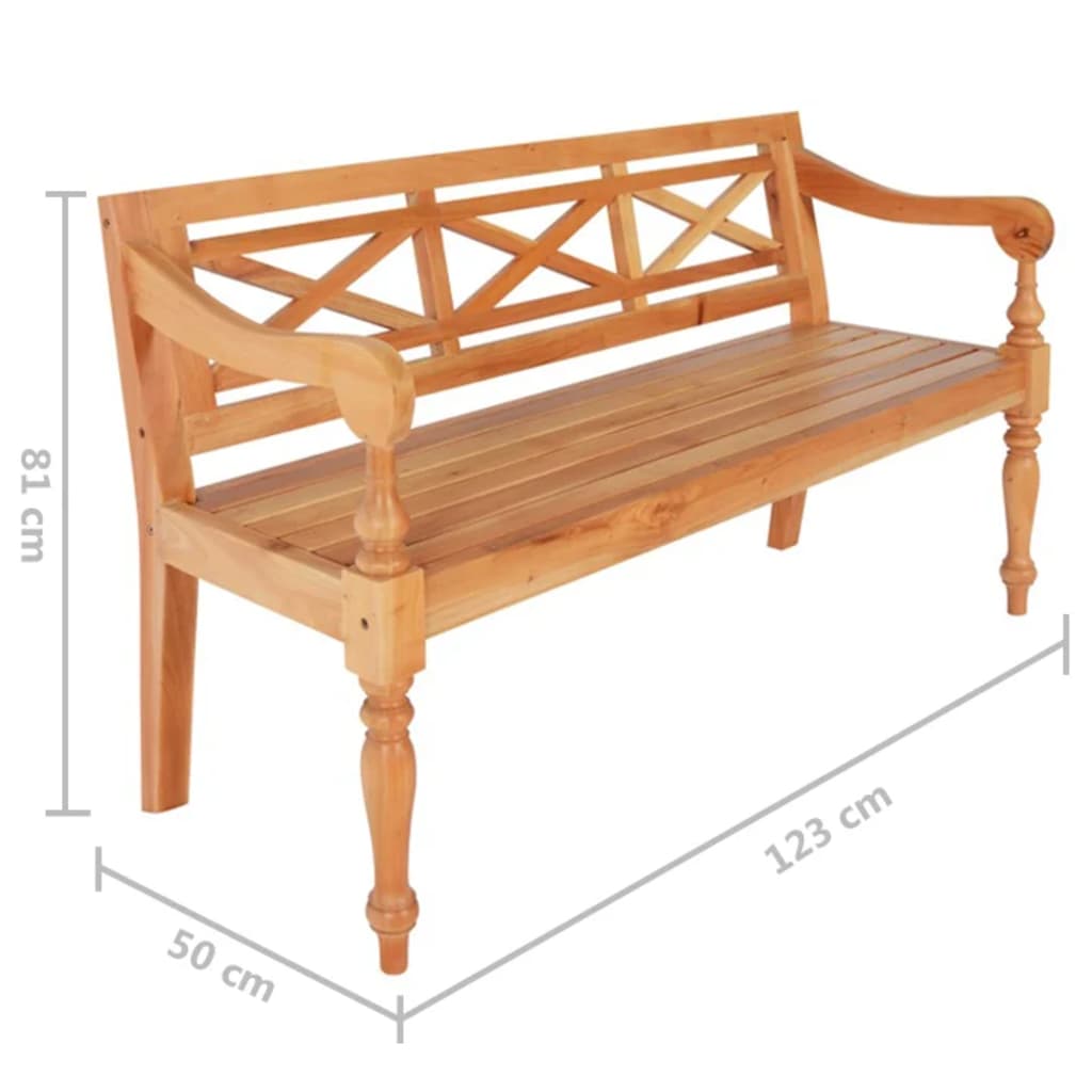 Bank Batavia 123 cm massief mahoniehout