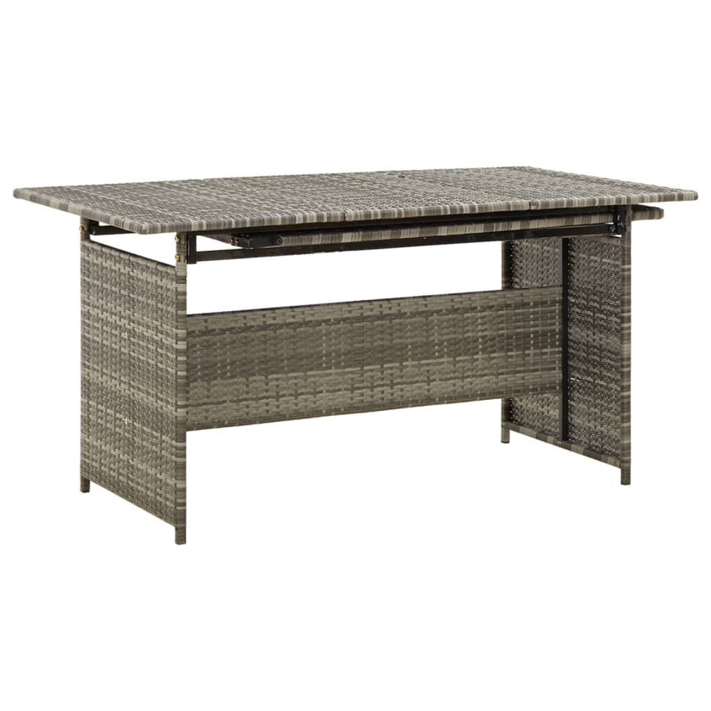 6-delige Loungeset met kussens poly rattan grijs