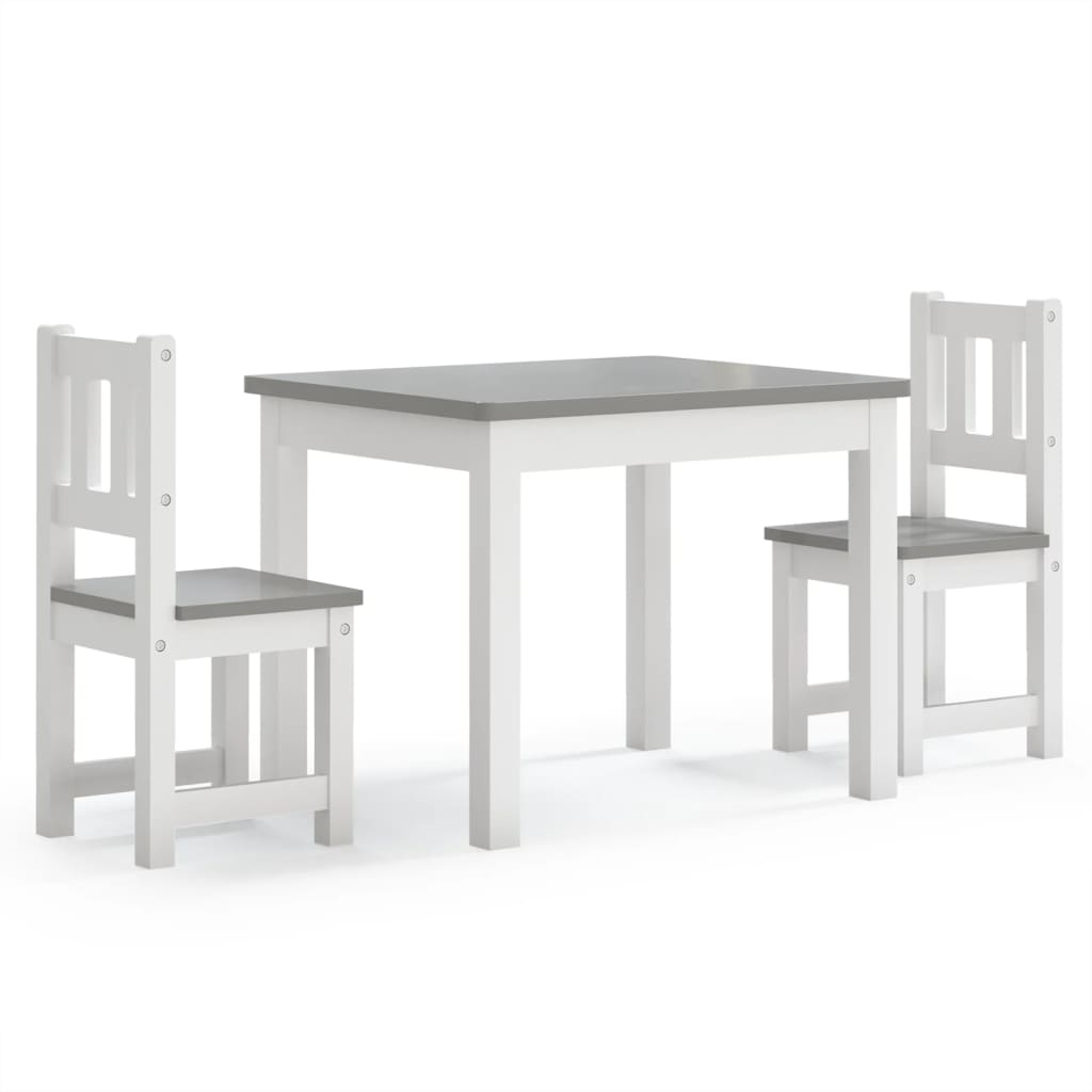 3-delige Kindertafel- stoelenset MDF