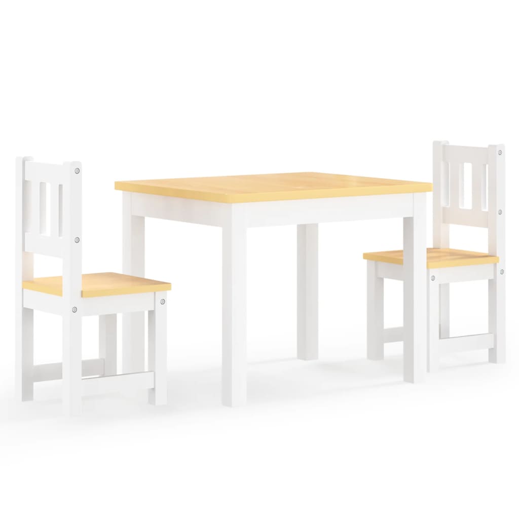 3-delige Kindertafel- en stoelenset MDF wit en grijs