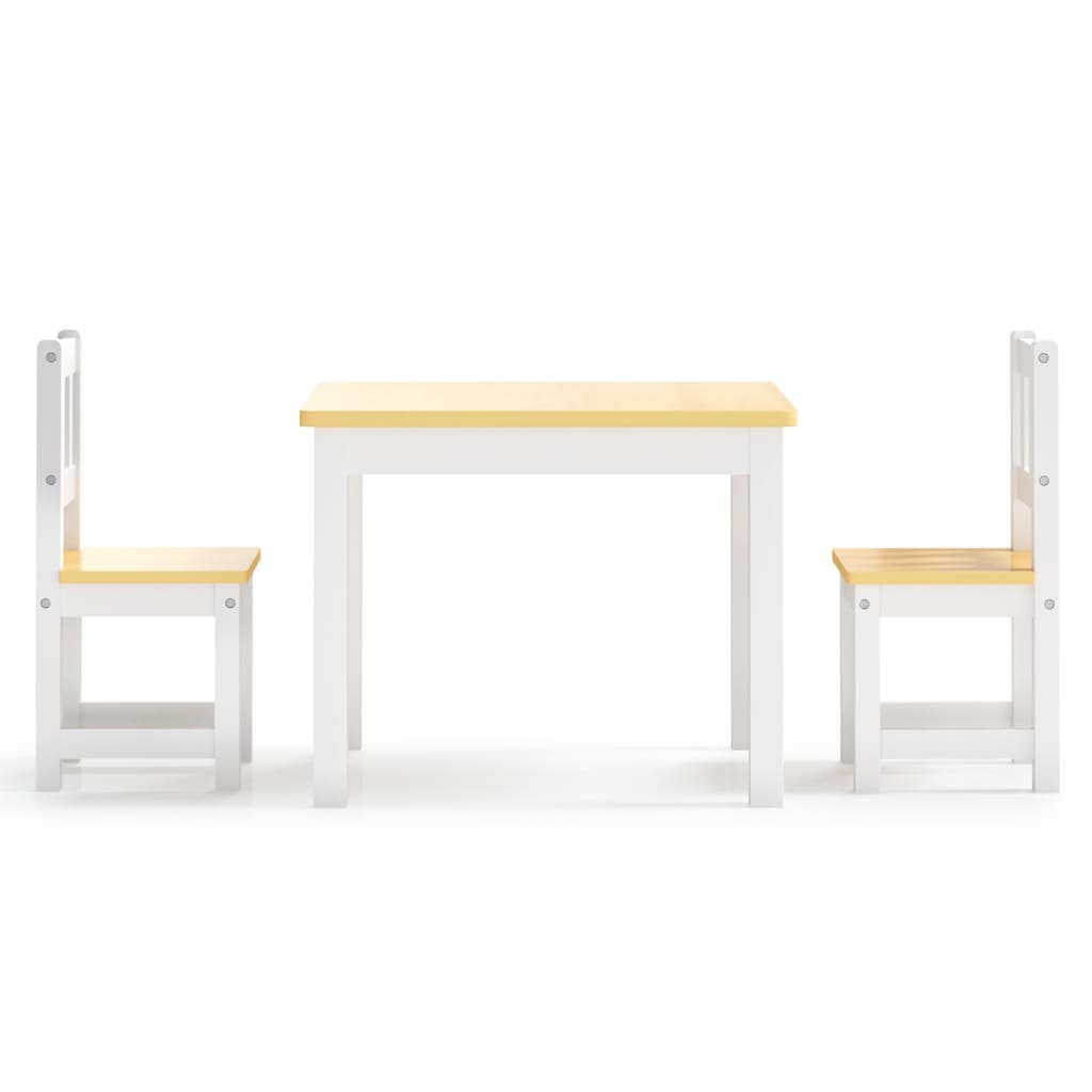 3-delige Kindertafel- stoelenset MDF