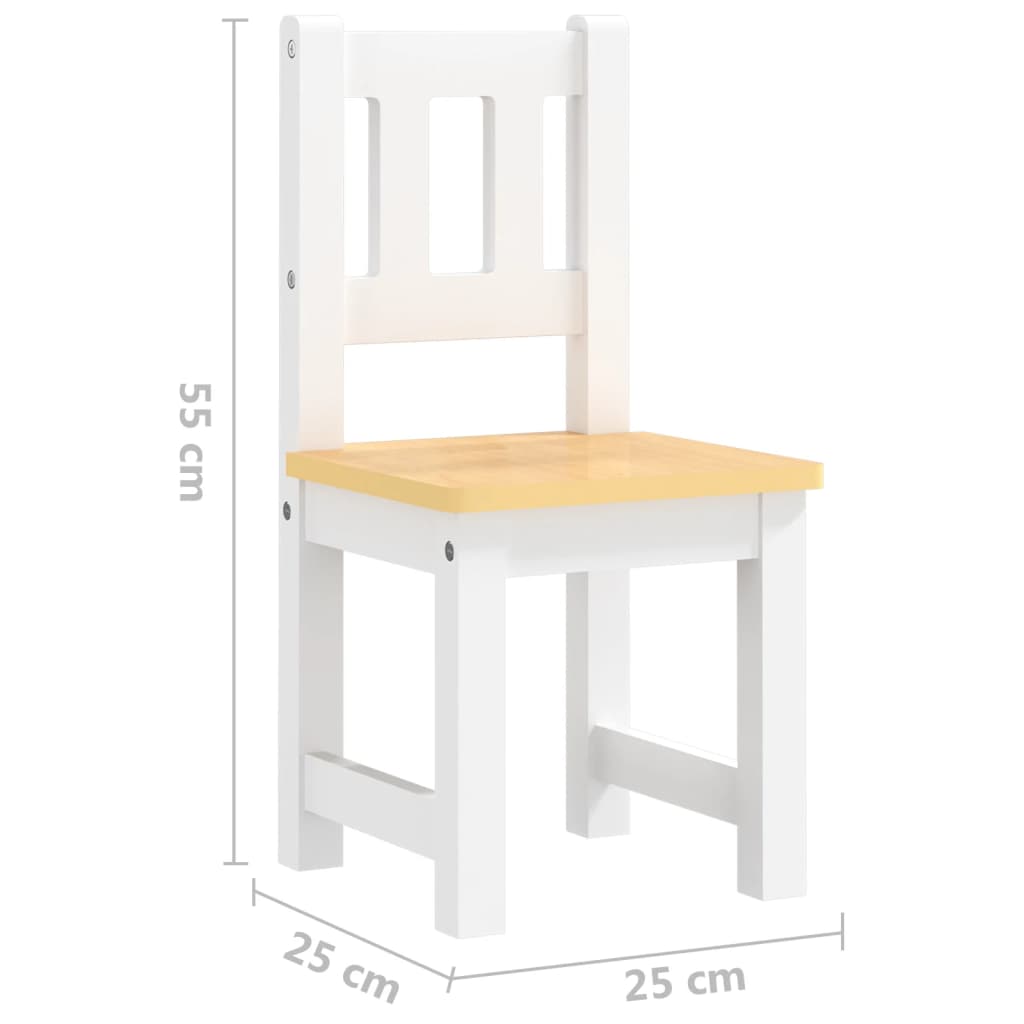 3-delige Kindertafel- en stoelenset MDF wit en grijs