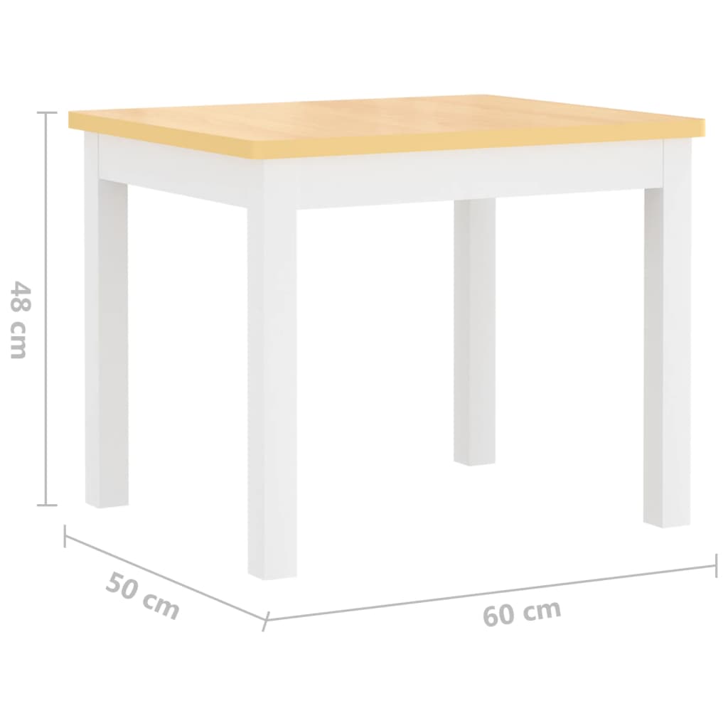 3-delige Kindertafel- en stoelenset MDF wit en grijs