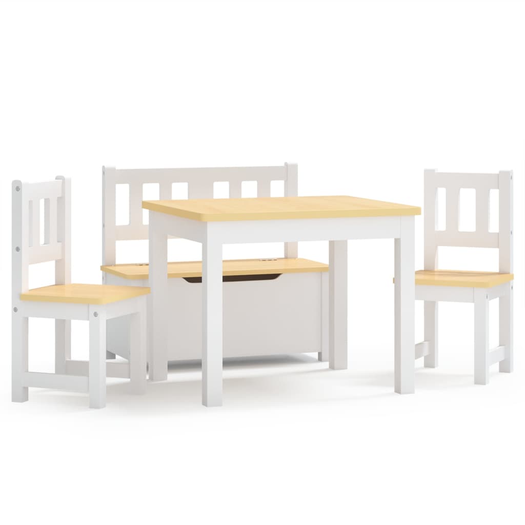 3-delige Kindertafel- en stoelenset MDF wit en grijs