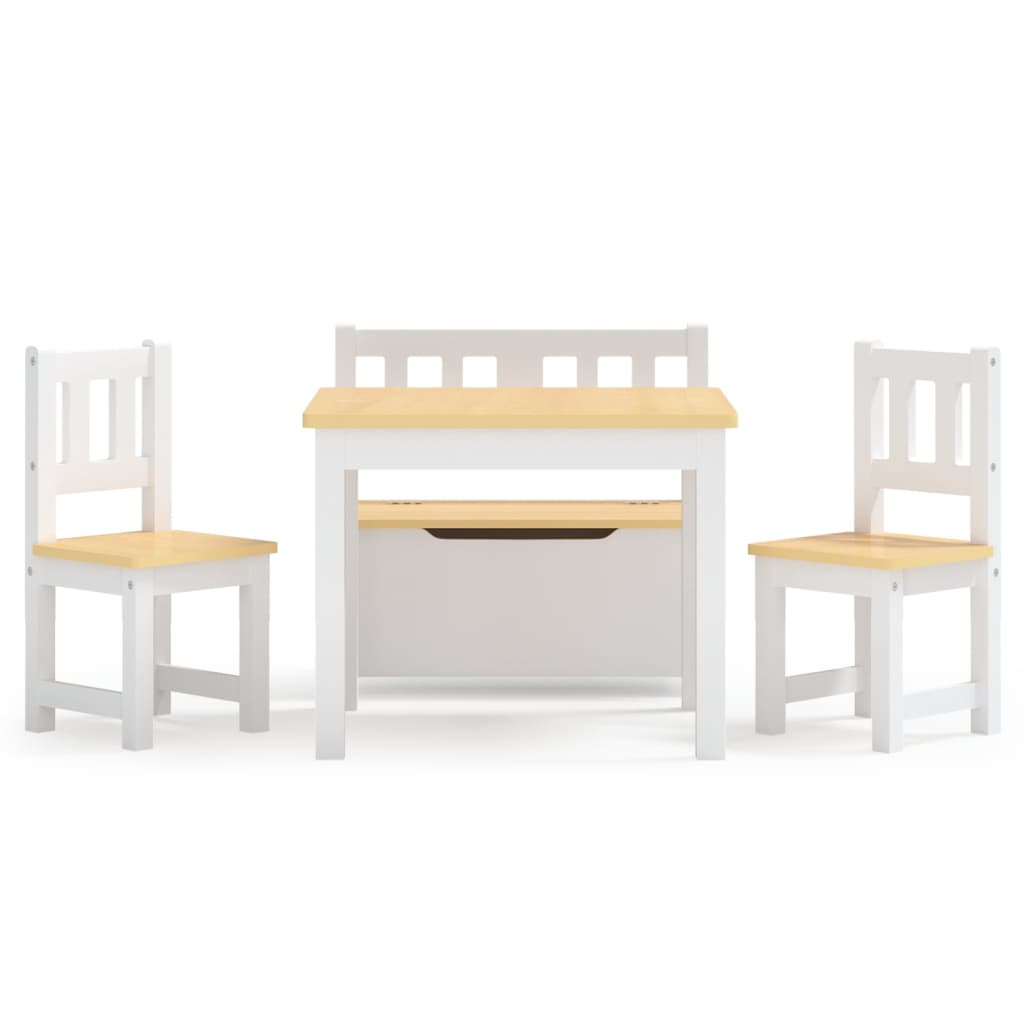 3-delige Kindertafel- en stoelenset MDF wit en grijs