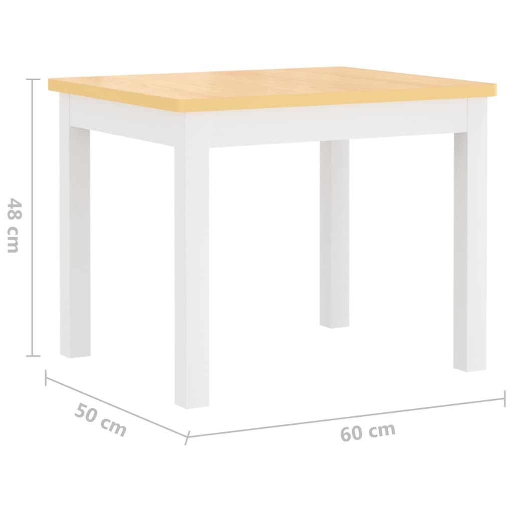 3-delige Kindertafel- stoelenset MDF