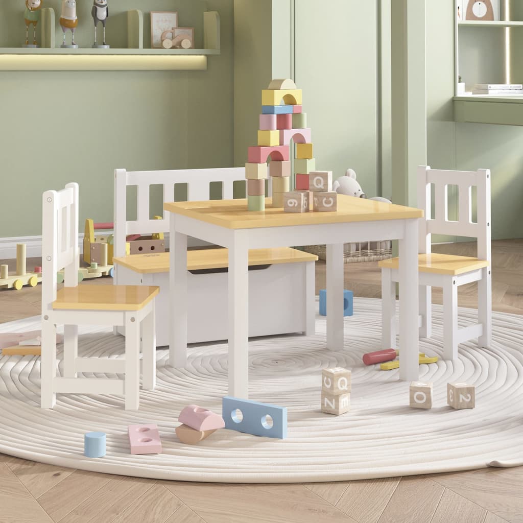 3-delige Kindertafel- stoelenset MDF