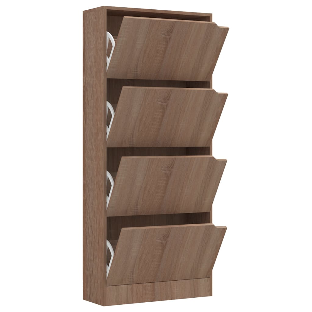 Schoenenkast 3 deuren 59x24x105 cm bewerkt hout sonoma eiken