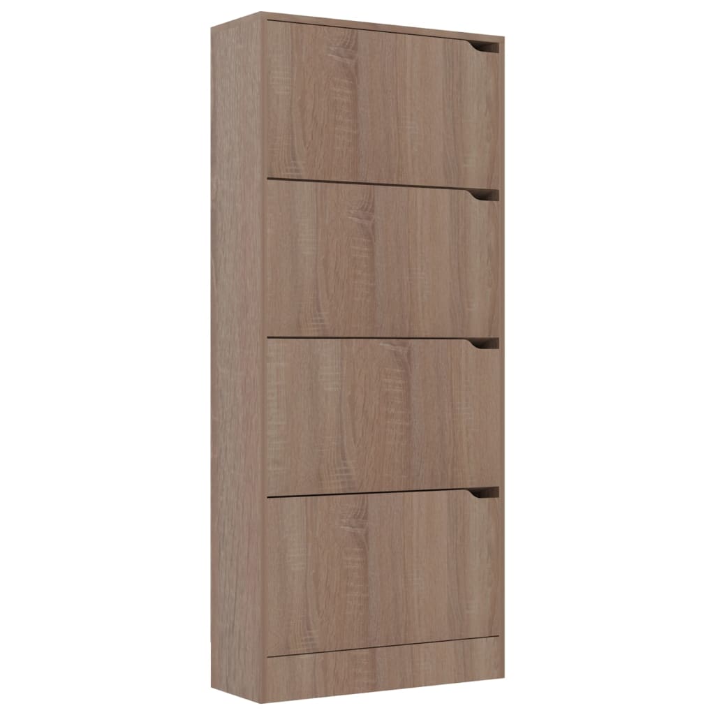 Schoenenkast 3 deuren 59x24x105 cm bewerkt hout sonoma eiken