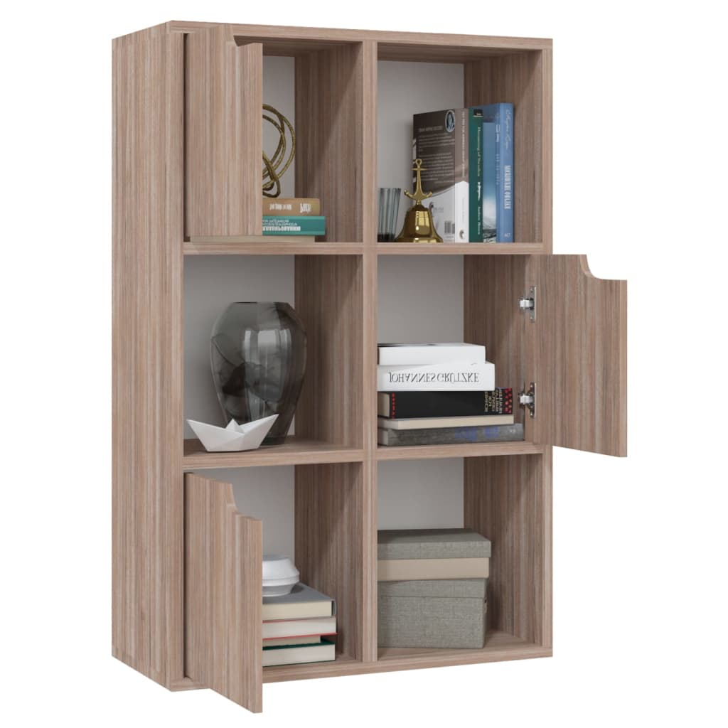 Boekenkast 60x27,5x88 cm bewerkt hout gerookt eikenkleur