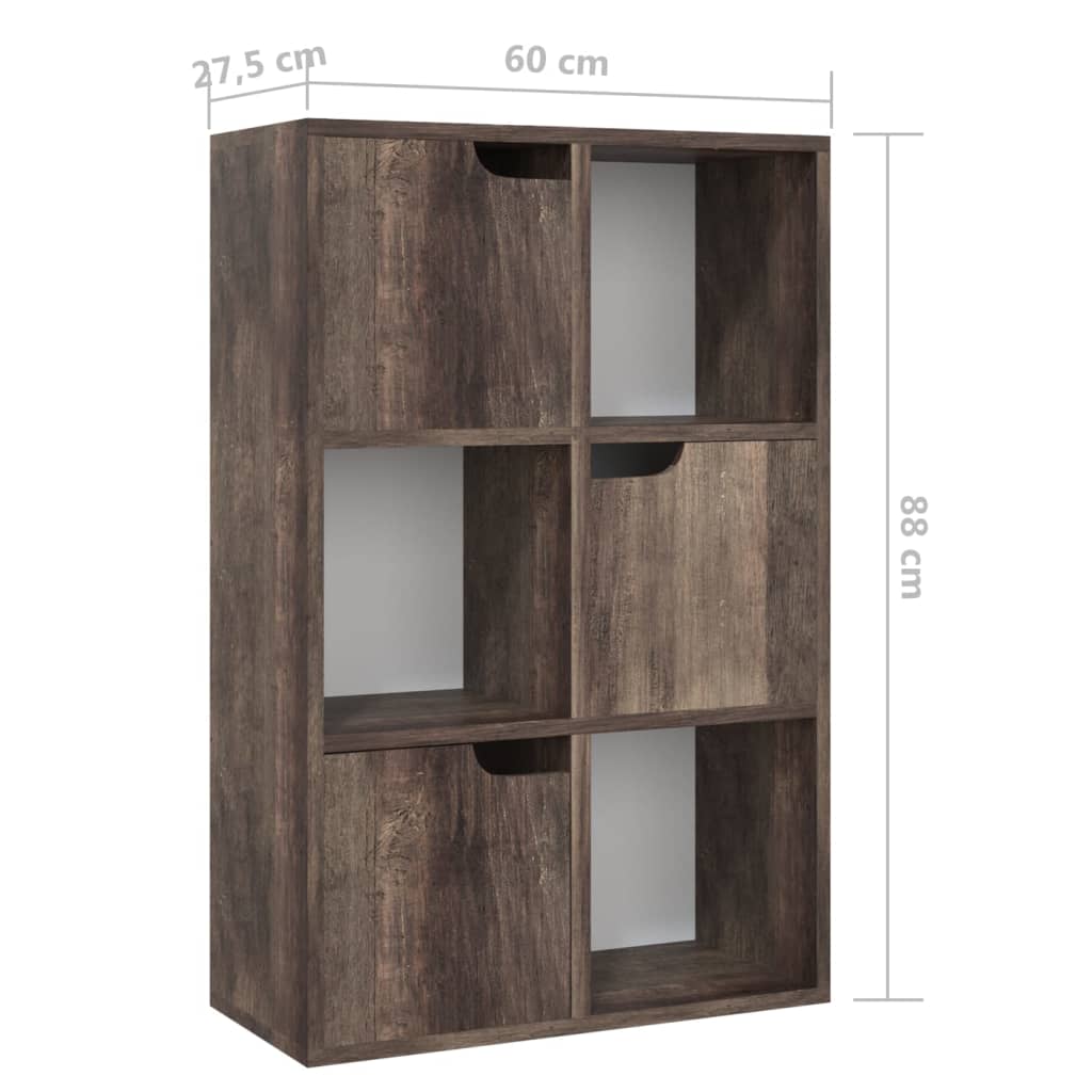 Boekenkast 60x27,5x88 cm bewerkt hout gerookt eikenkleur