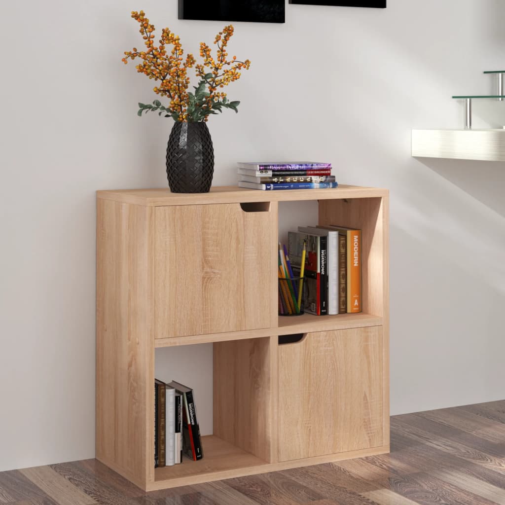 Boekenkast 60x27,5x59,5 cm bewerkt hout eikenkleurig