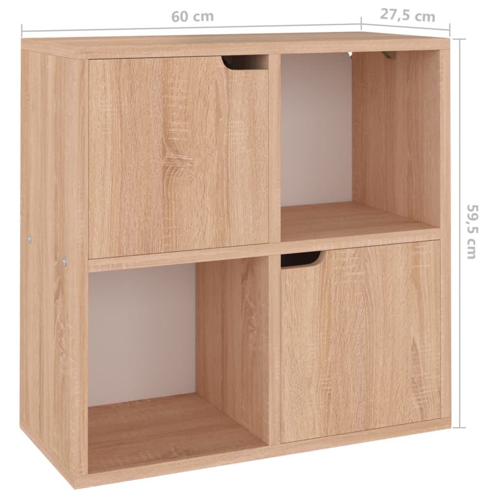 Boekenkast 60x27,5x59,5 cm bewerkt hout eikenkleurig