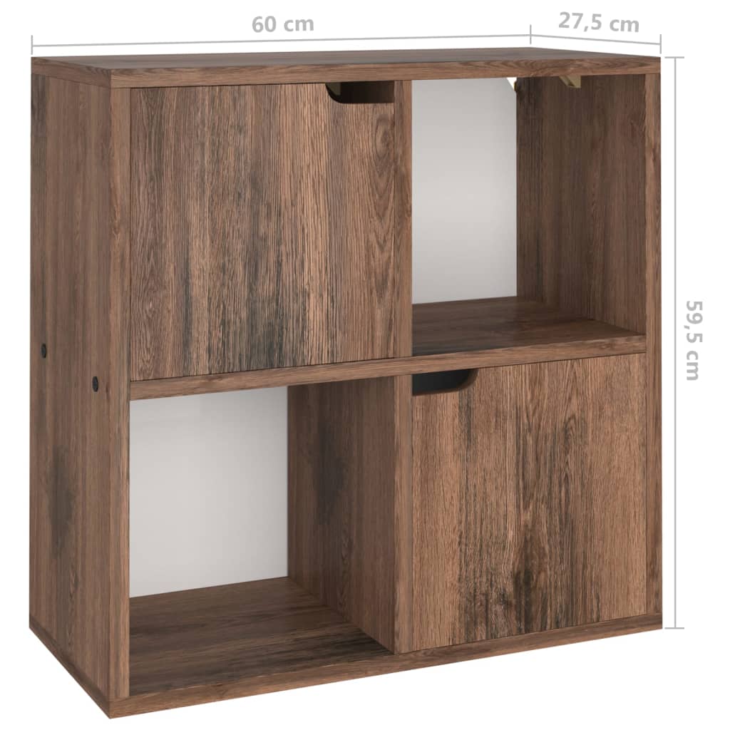 Boekenkast 60x27,5x59,5 cm bewerkt hout eikenkleurig